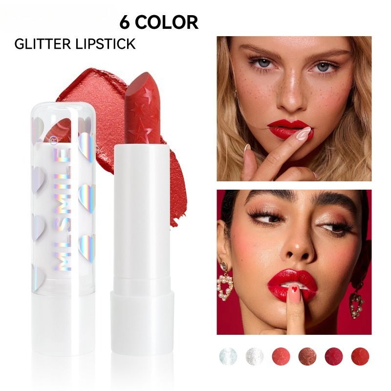 Beauty Makeup Stores - Rossetto glitter stellato Rossetto idratante opaco