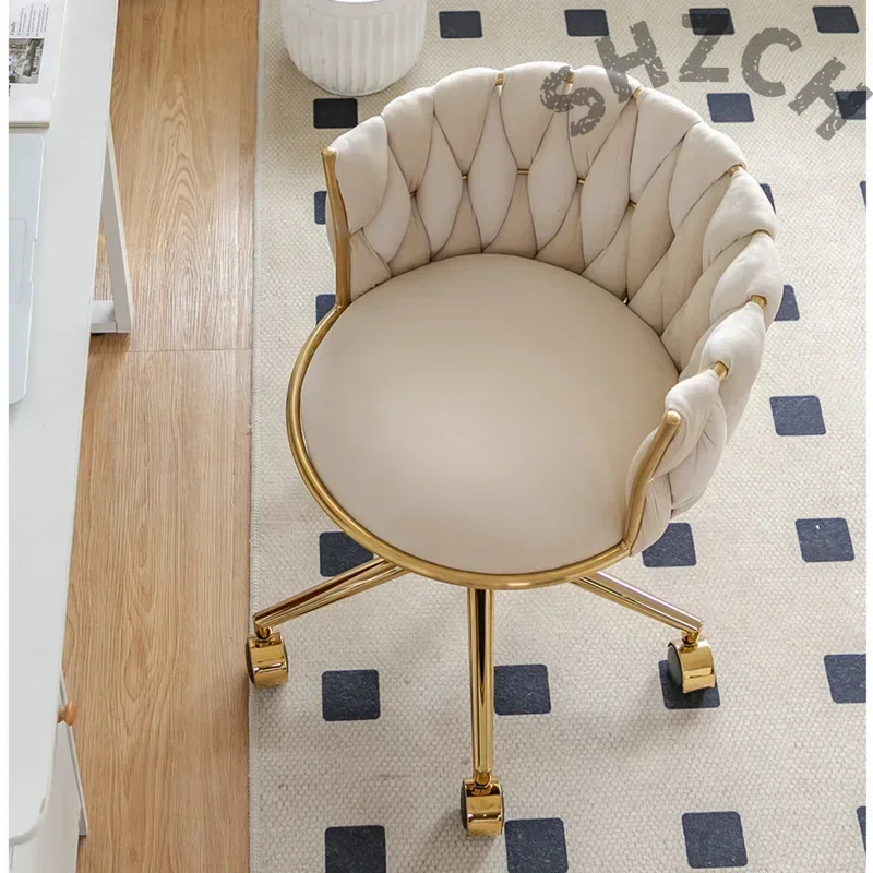 Beauty Makeup Table - Sedia Ergonomica in Velluto Imbottita per