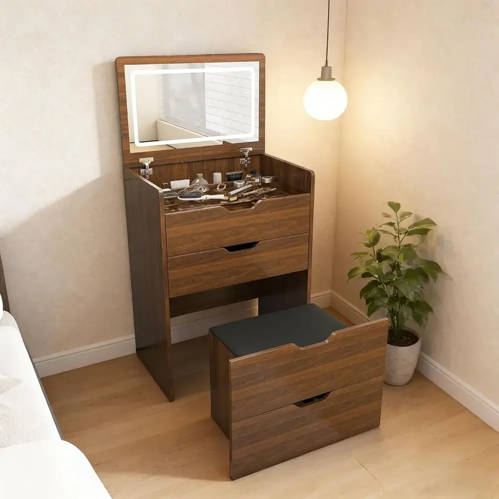 Beauty Makeup Table - Tavolo da Trucco 3-in-1 con Specchio