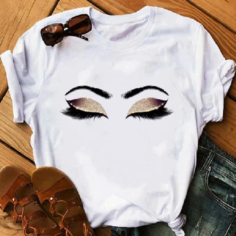 Makeup Plus Beauty - Bellezza Estetica Ciglia Stampe T-shirt Donna